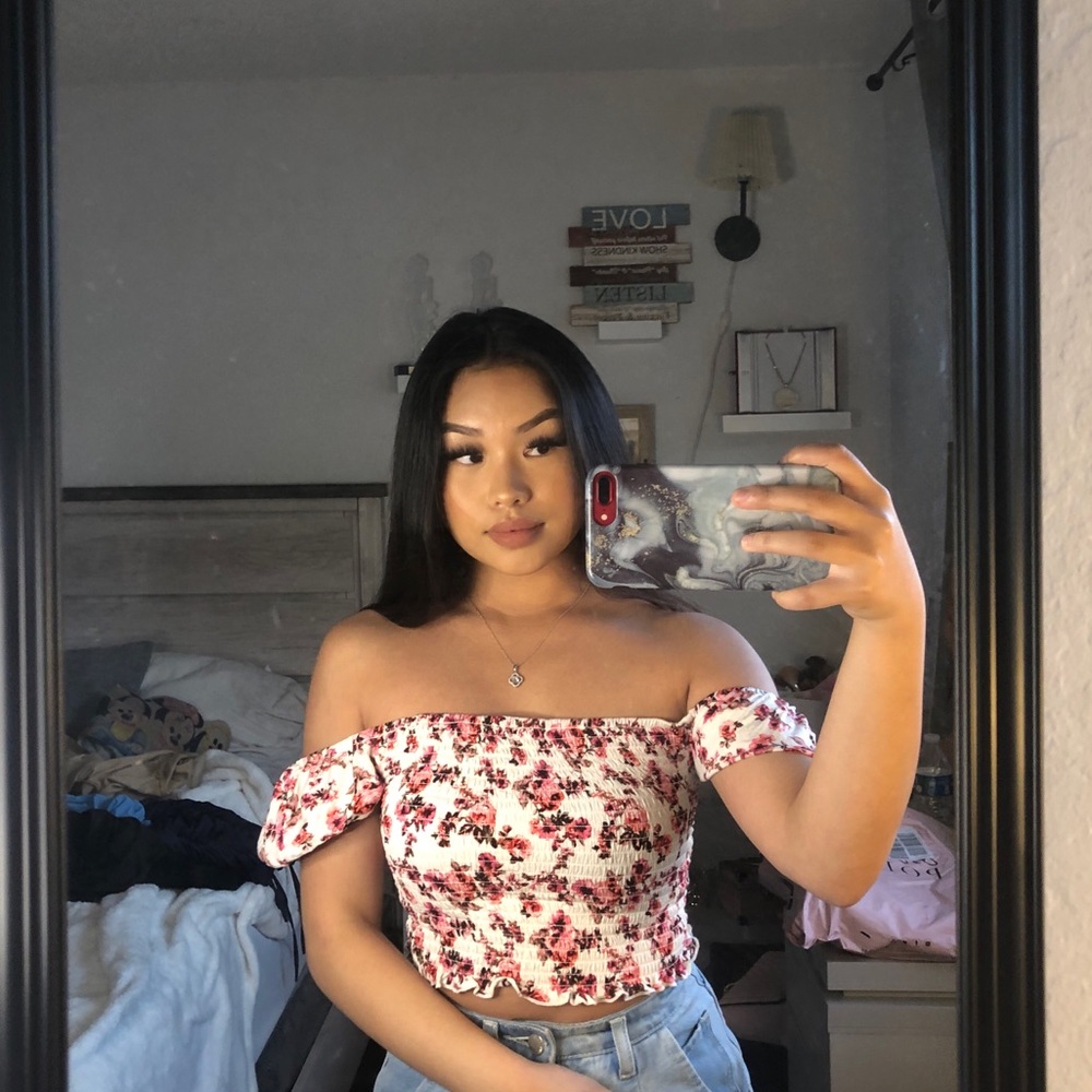 Floral off the shoulder top